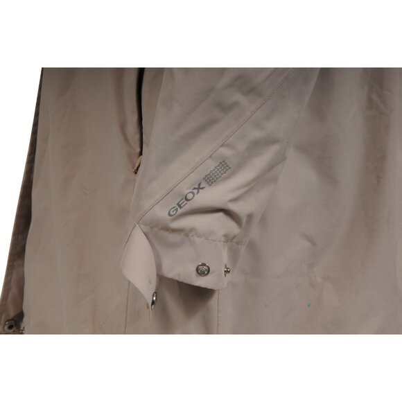 Geox Womens Rainproof Parka US 10 Beige Nylon Windproof Waterproof Ski Jacket - Picture 12 of 16